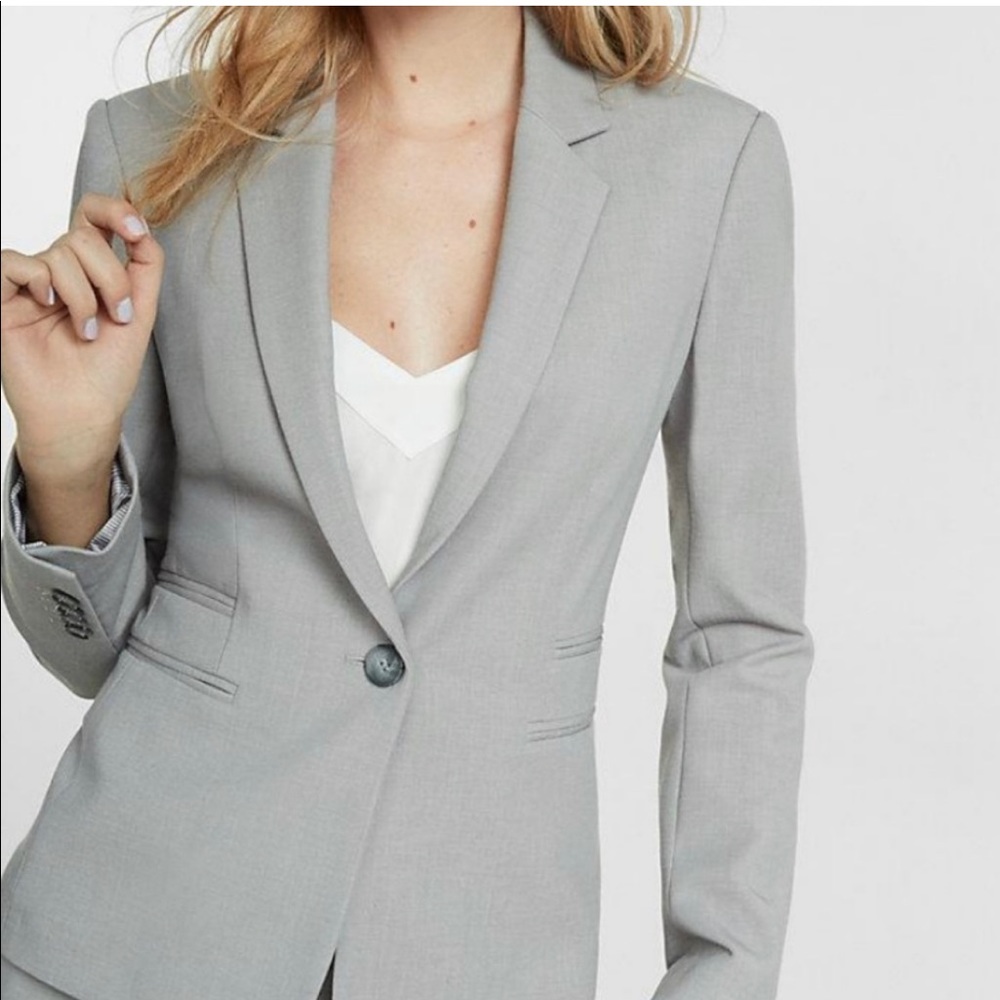 Express Notch Collar One Button Blazer